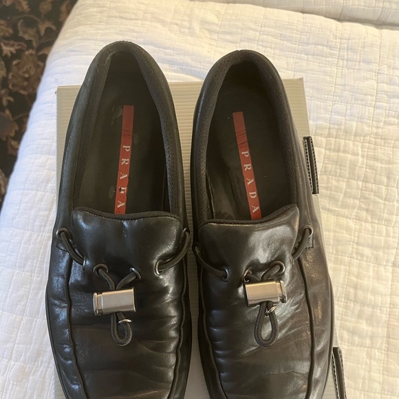 Prada Black Leather Toggle Loafers - Picture 11 of 14